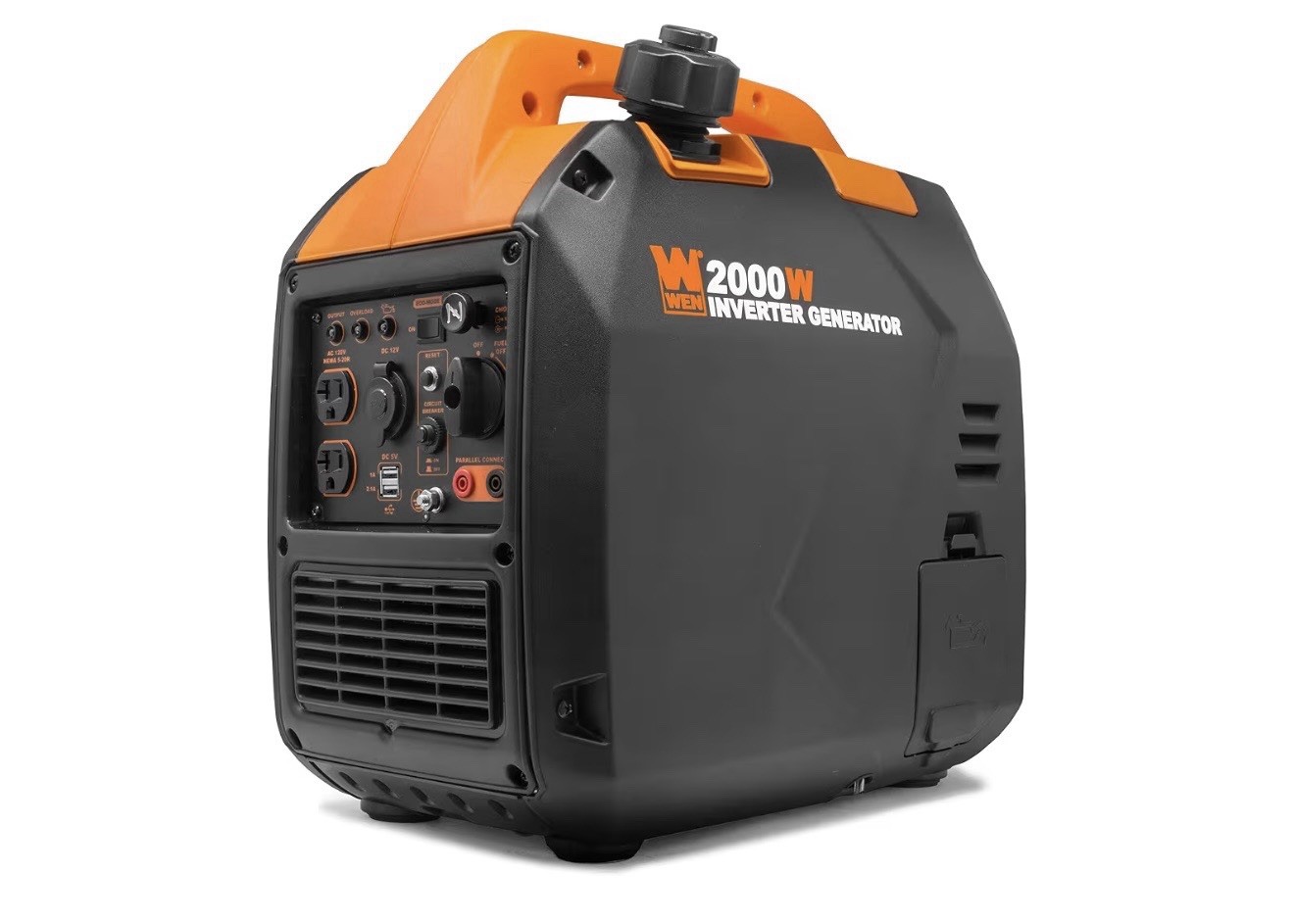 WEN 56200i 2000W Gas Inverter Generator 120V 51 dB Portable Black/Orange