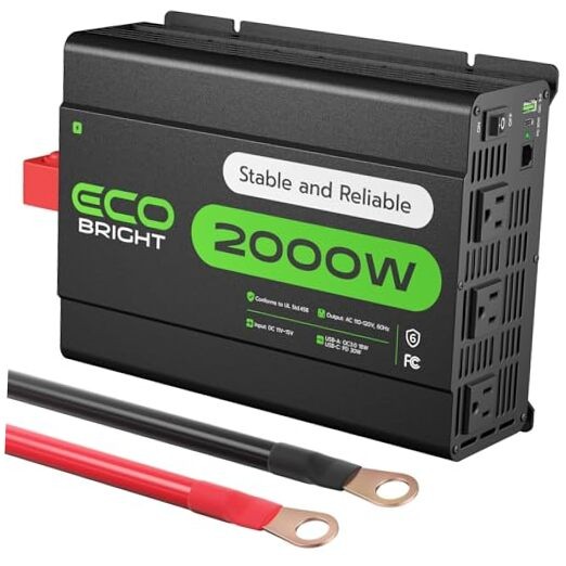 Power Inverter for Vehicles & Home Use, DC 12V to AC 110V Voltage 2000W