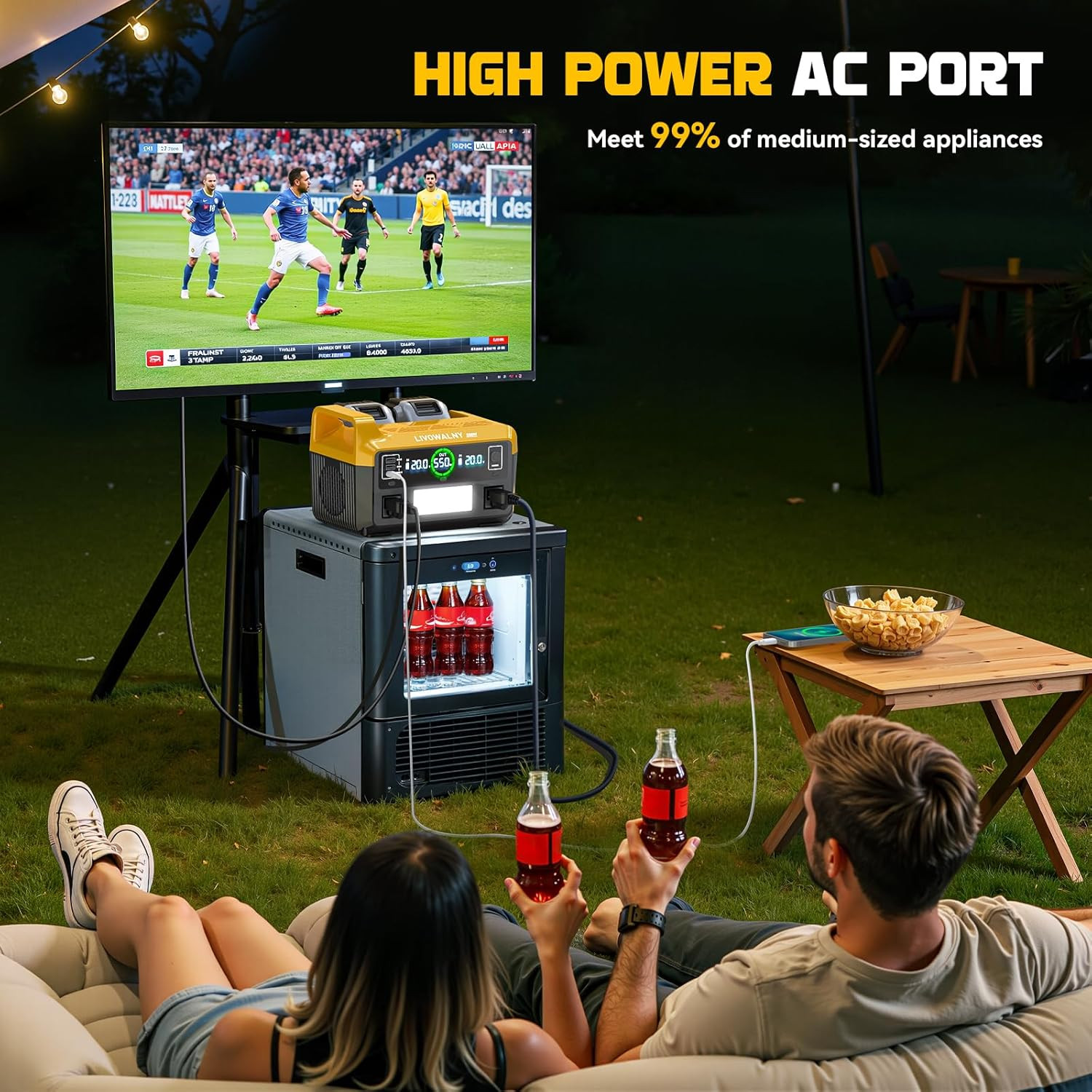 550W Power Station Compatible with Dewalt: Portable Generator DC 20V to AC 110-