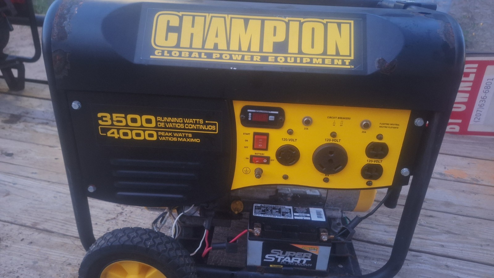 Champion 46539 3500W/4000W Gas Portable Generator Electric Start ONLY 31 HOURS