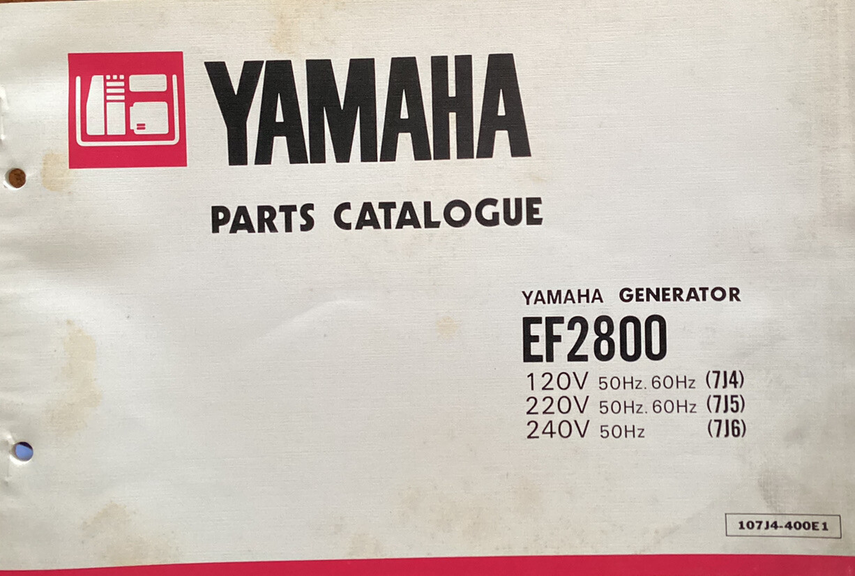 Yamaha genuine-parts book EF2800 GENERATOR . 1981