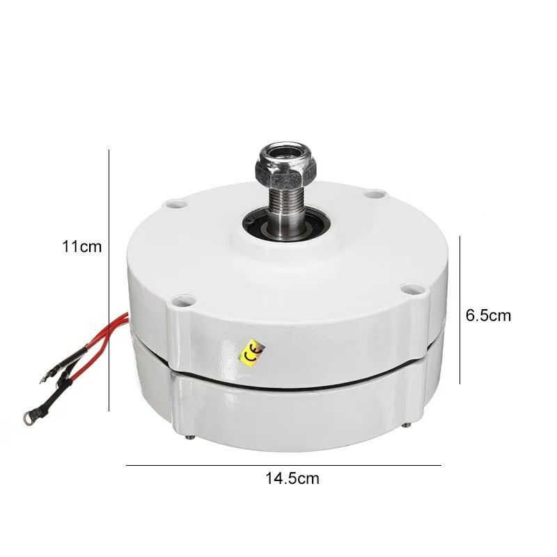 Generator 100W 200W 12V 24V 48V 3 Phase Gearless Permanent Magnet AC Alternator