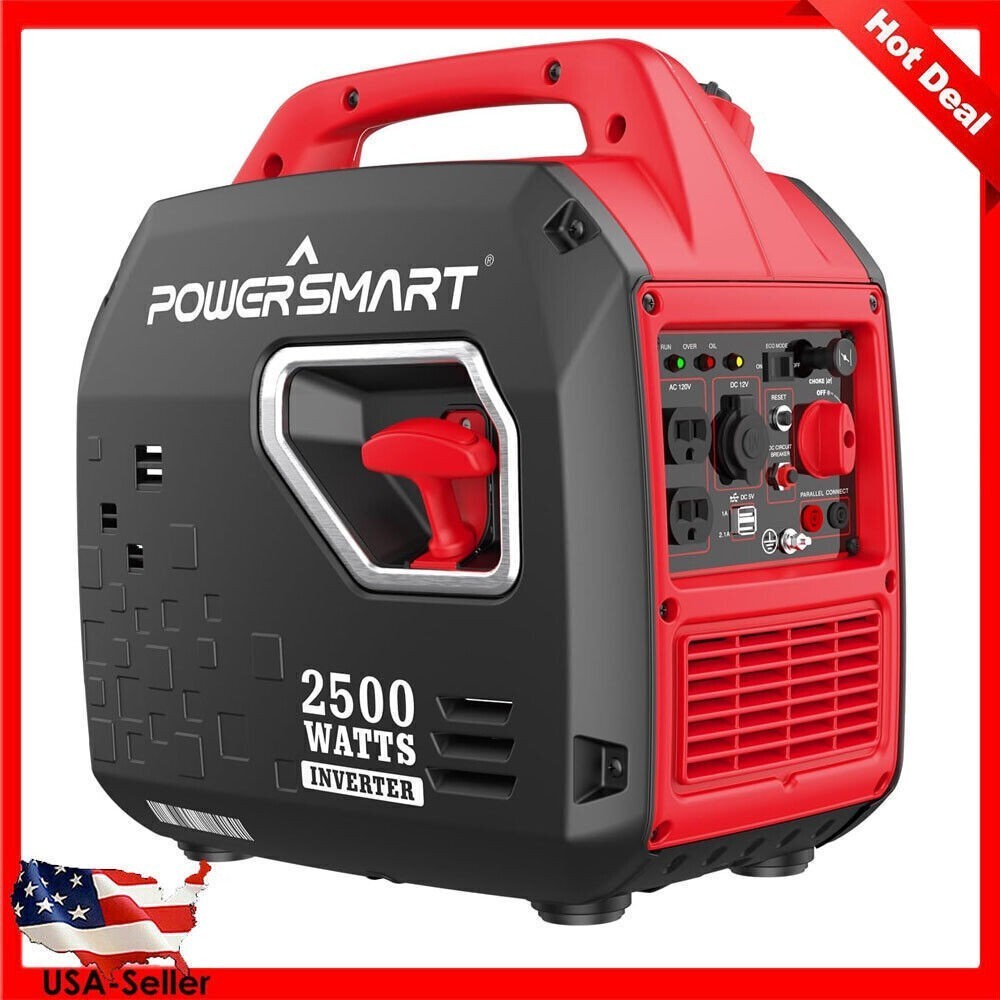 Portable Inverter Generator Gas Powered Super Quiet Technology Low Oil Shutdown