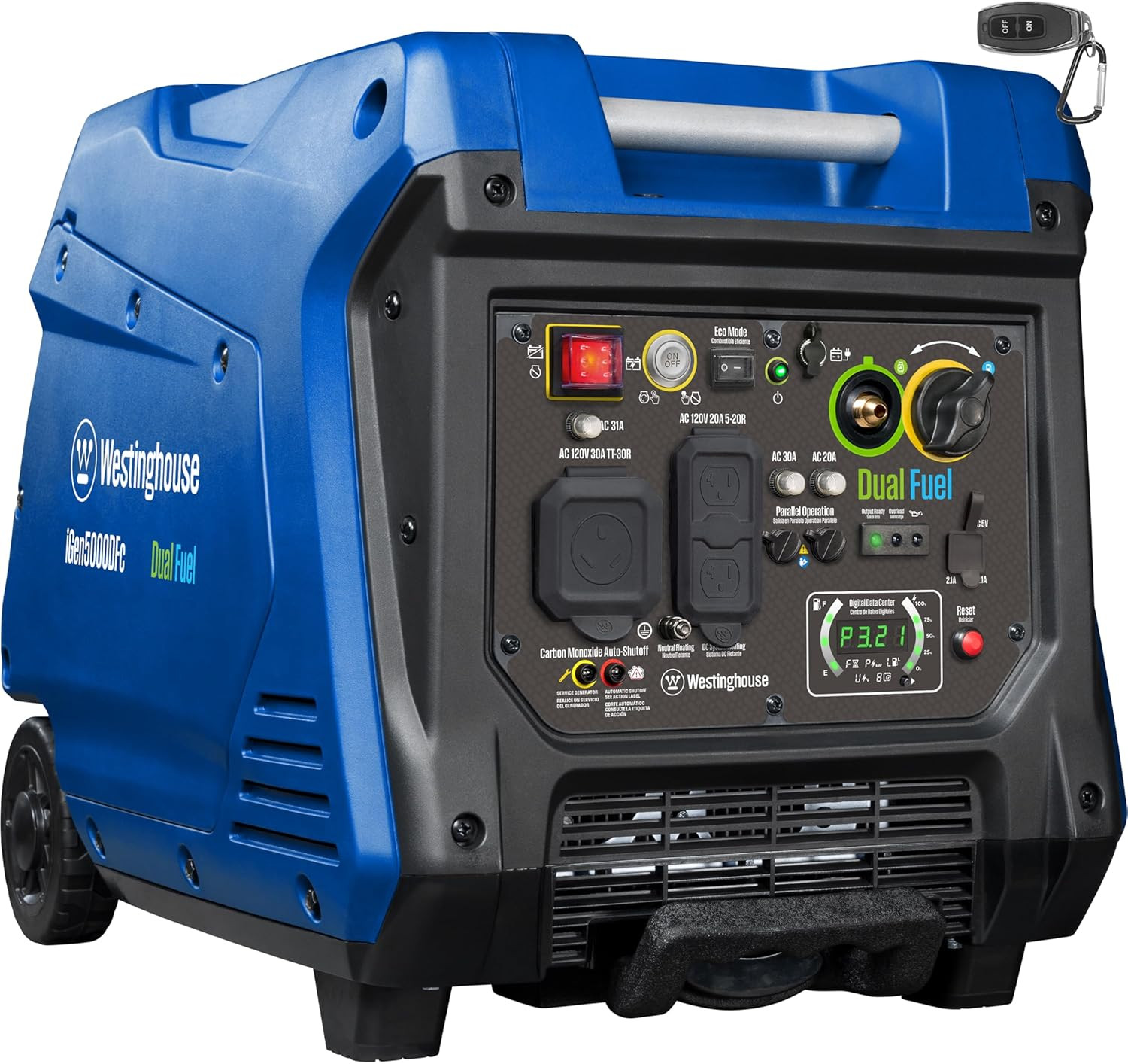 Westinghouse 5000 Peak Watt Super Quiet Dual Fuel Portable Inverter Generator, R