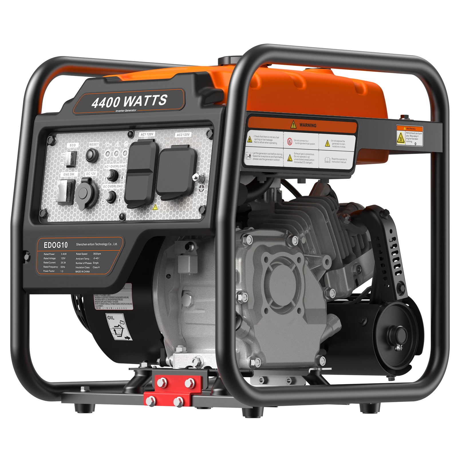 Inverter Gas Generator 4400W 208cc Engine Gas Powered Station Outdoor Portable