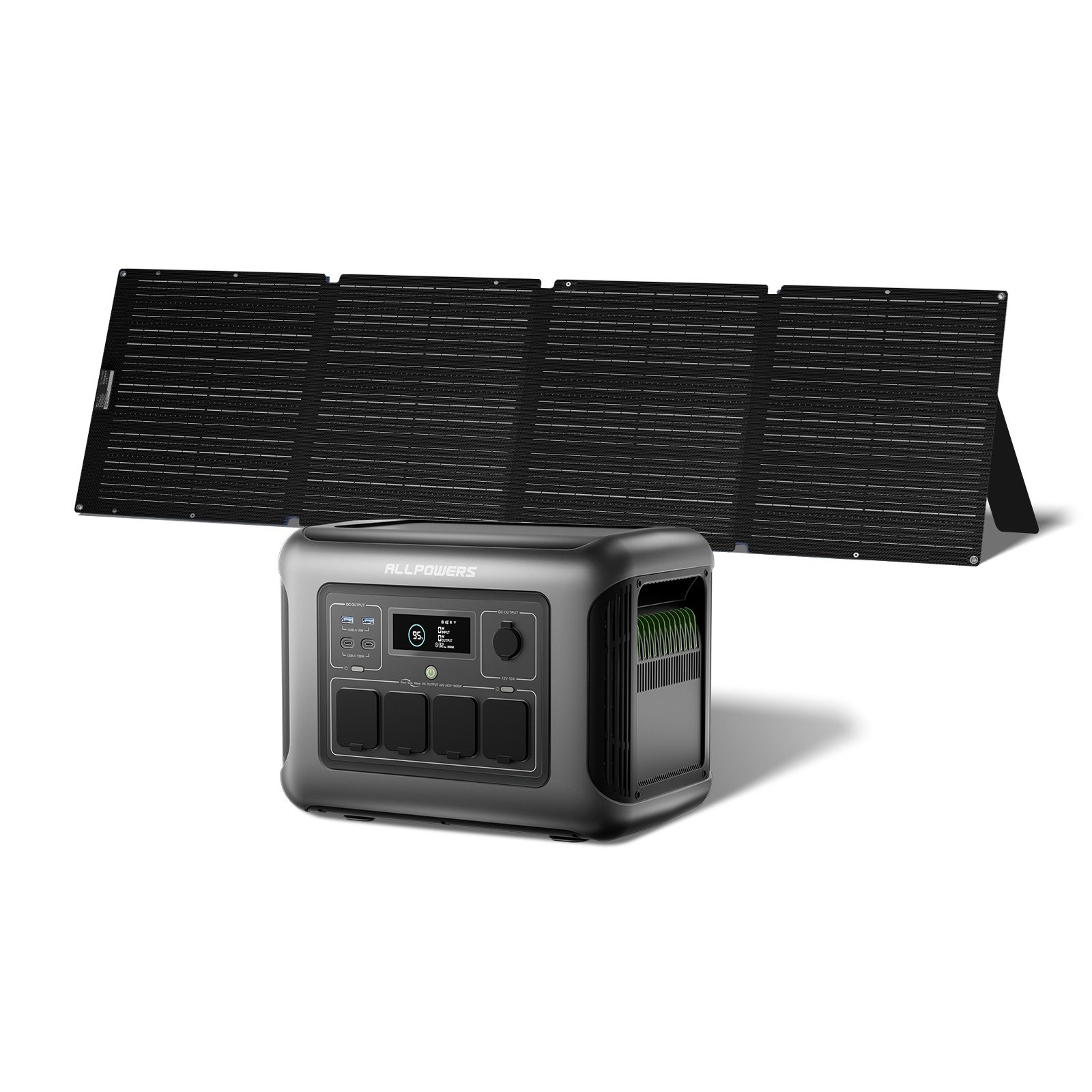 ALLPOWERS 1600W Portable Power Station AC Solar Generator 200W Solar Panel Kit