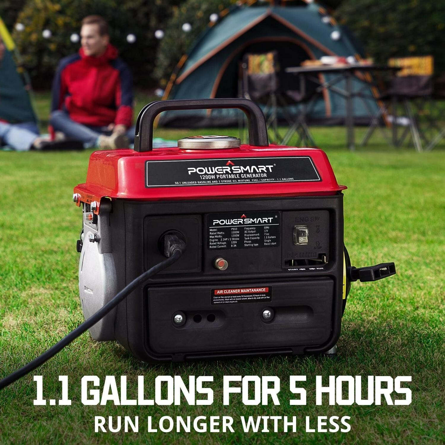 Portable Gas Generator RV Camping Power Electric Small Quiet Gasoline Powered