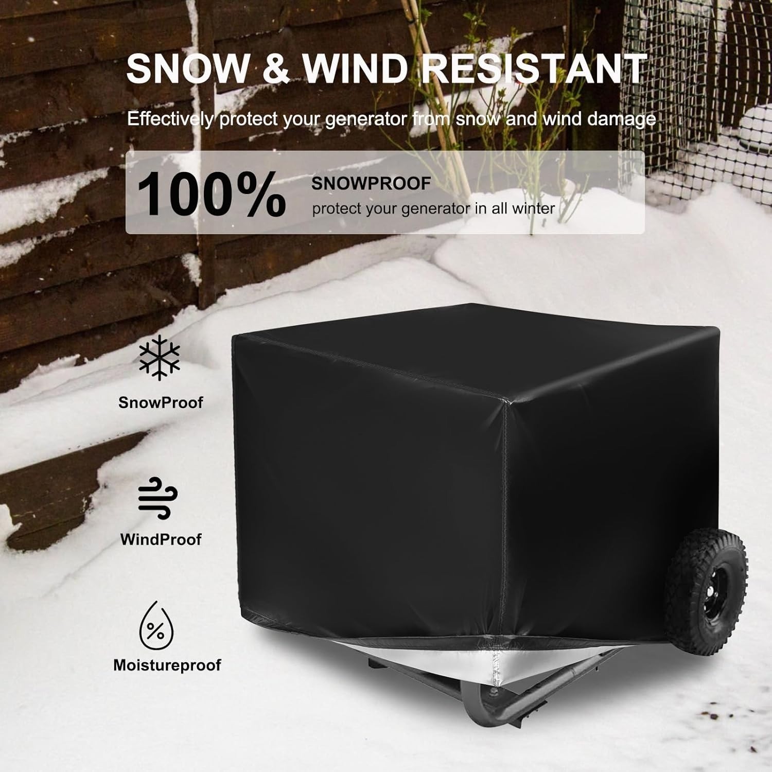 Outdoor Waterproof Generator Cover for WGen2000/3600/5500/7500/9500, Black