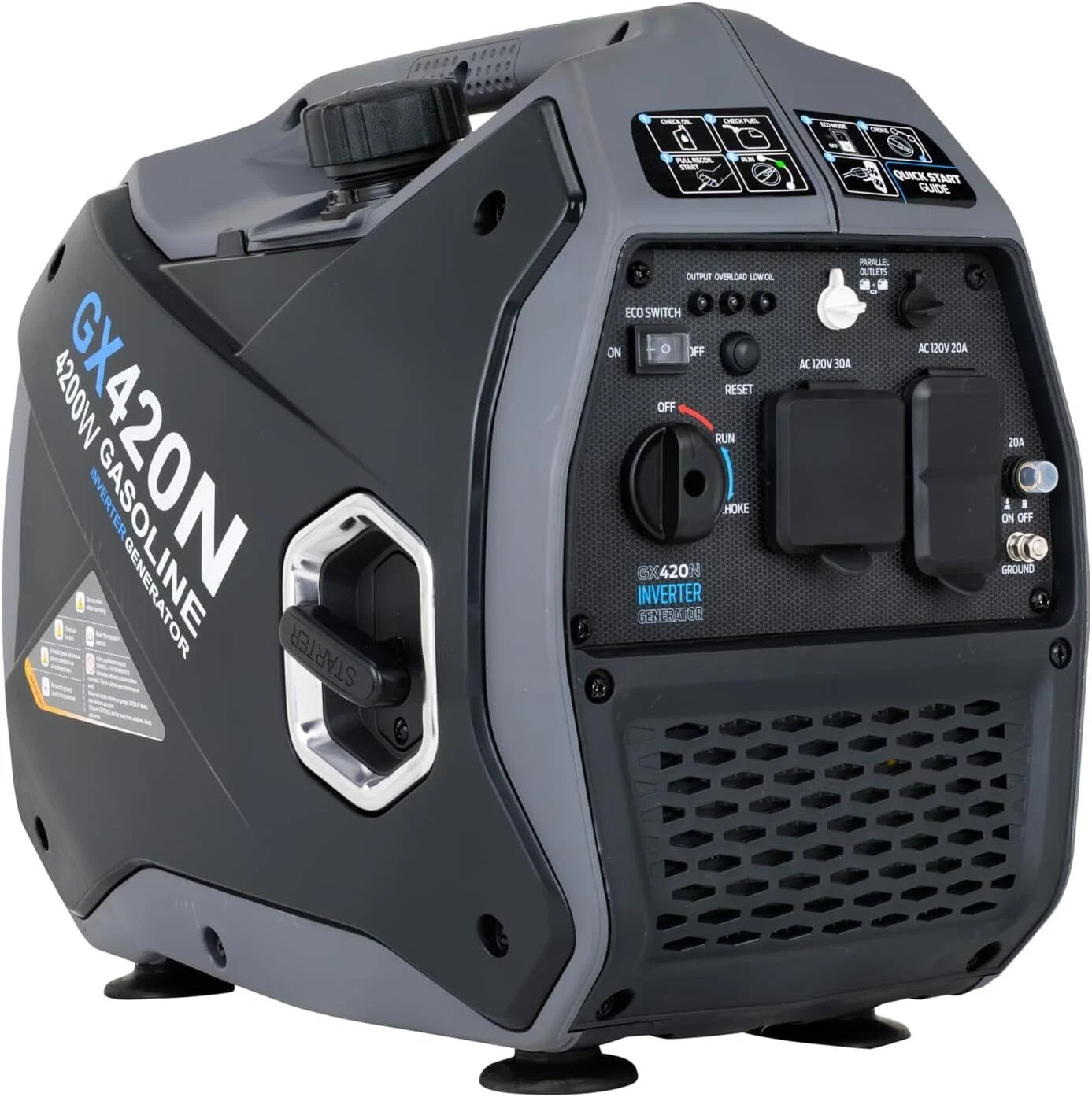 Pulsar 4200W Quiet Portable Gas Inverter Generator RV & Home Backup Ready GX420N