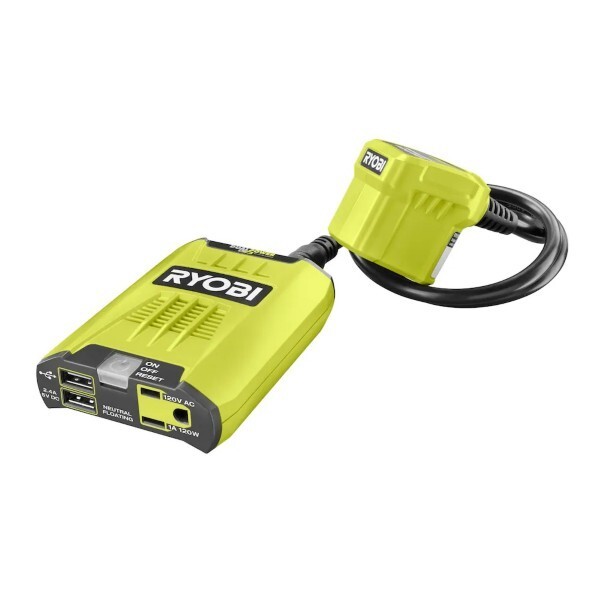 RYOBI CANADA 18V 120-Watt 12V Automotive Power Inverter with Dual USB Ports