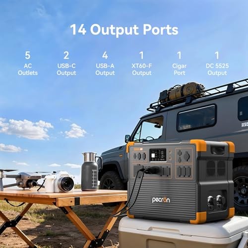PECRON Portable Power Station E3800LFP 4200W LiFePO4 Off-grid & 200W solar panel