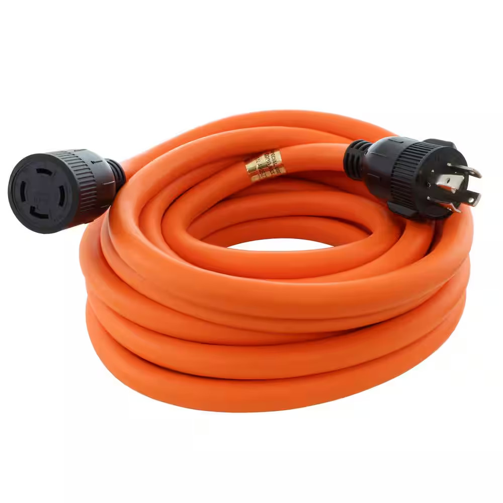50 Ft. 10/4 30A 125 / 250-Volt STW Indoor/Outdoor L14-30 Generator Extension Cor
