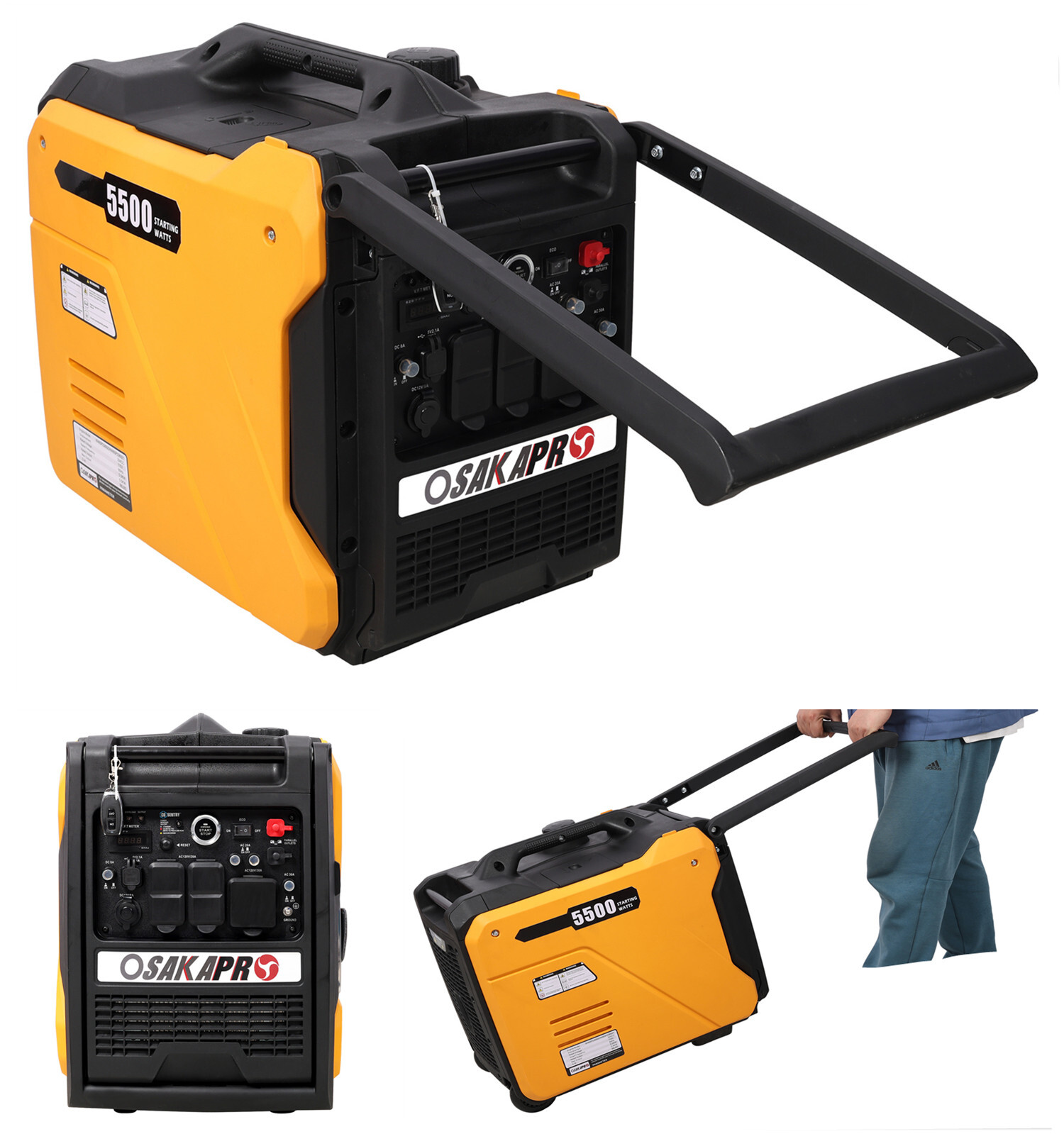 Inverter Generator 5500W 224CC 4-Stroke OHV Gas Powered Engine Backup Home Use