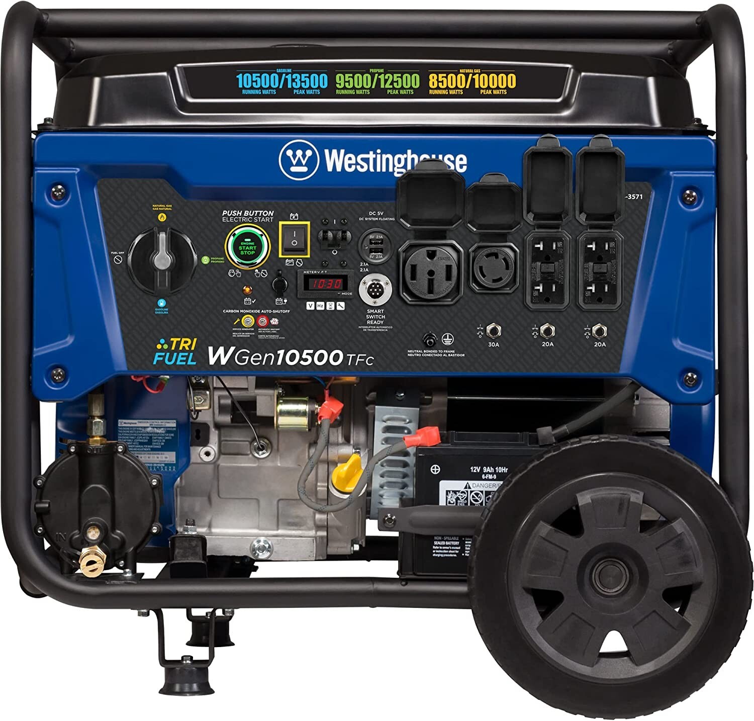 Westinghouse 13,000-W Portable Hybrid Tri Fuel Gas Generator with Remote Start