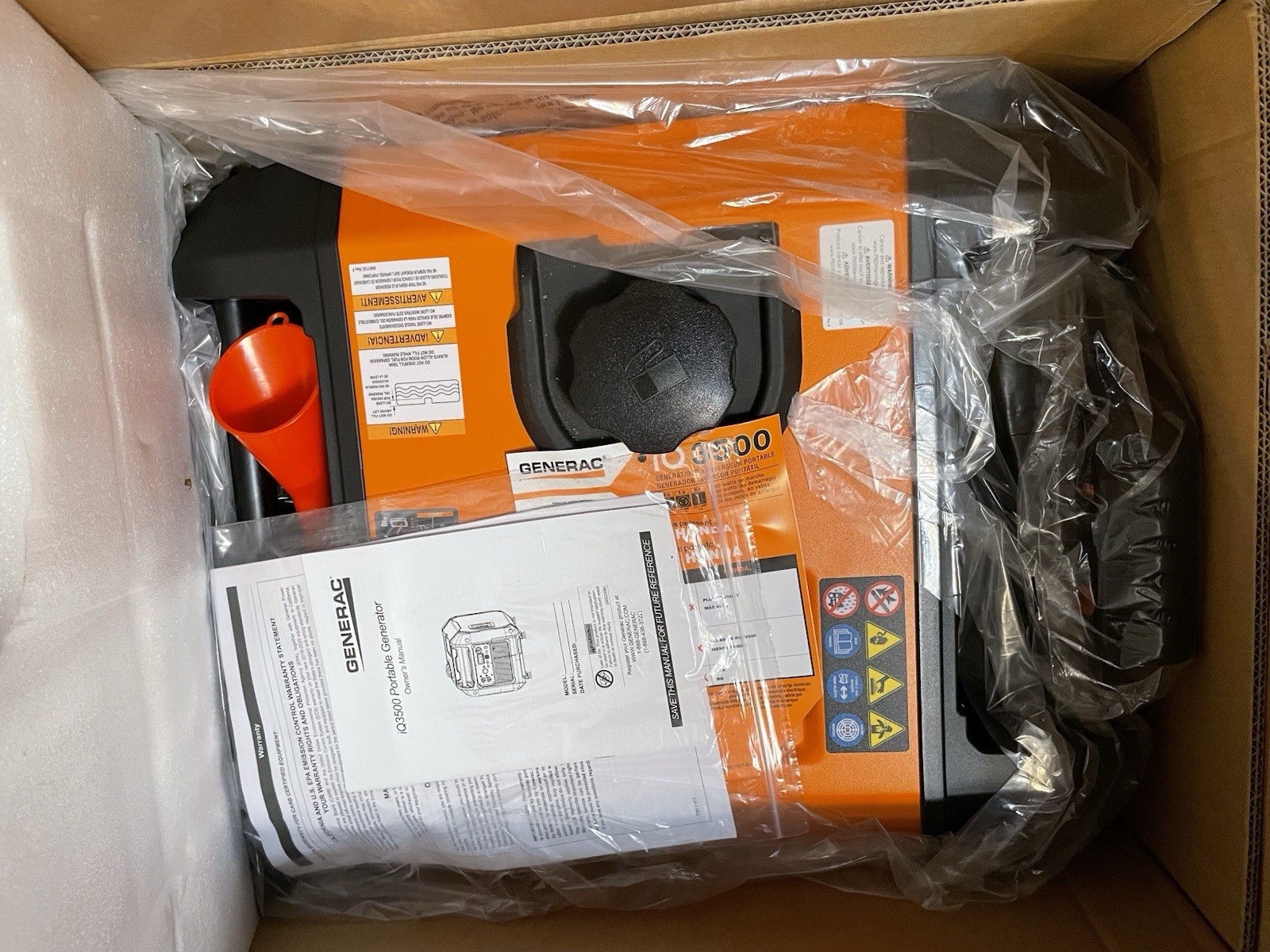 Generac iQ 3500-W Quiet Portable Gas Powered Inverter Generator Electric Start