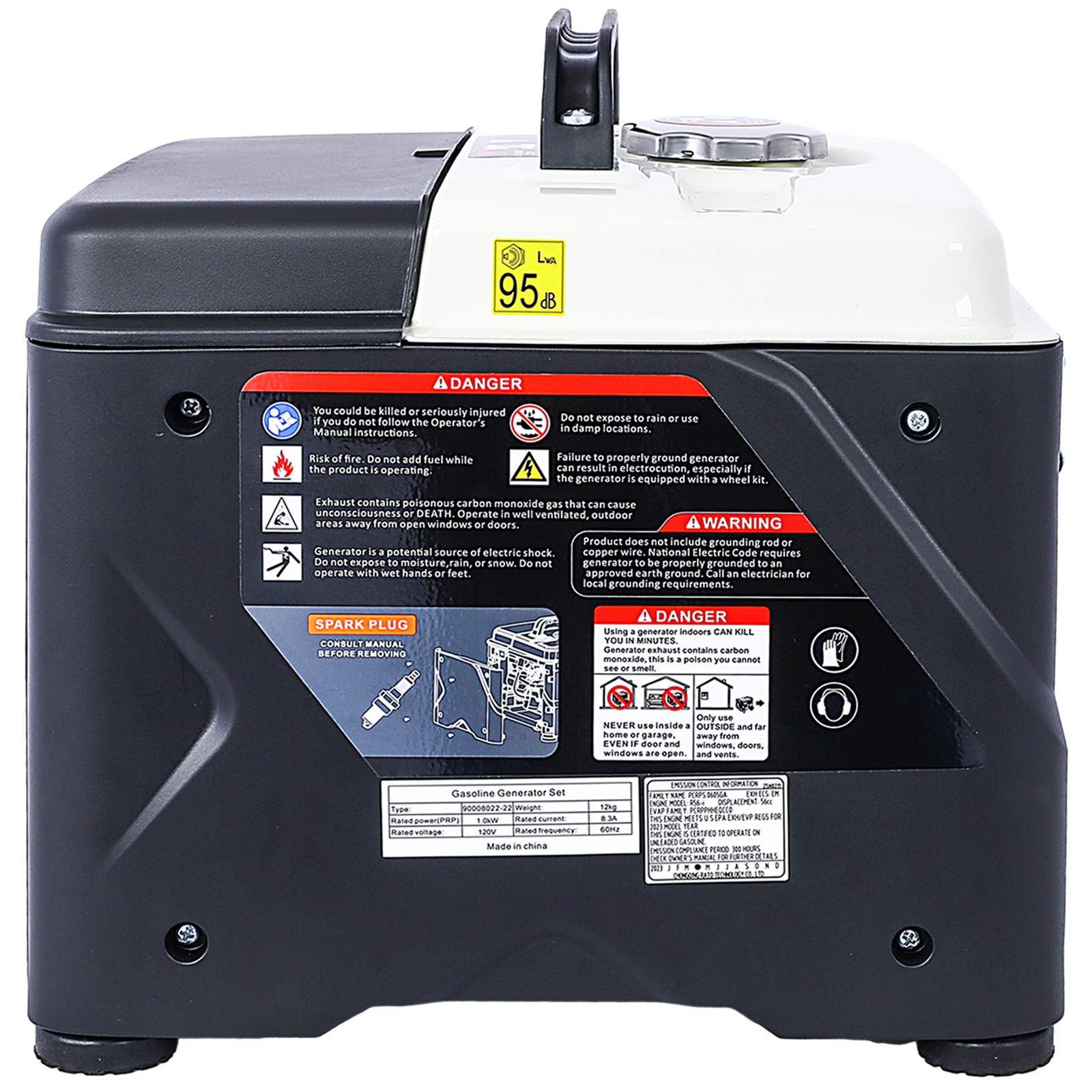 1200W Ultra-Quiet Portable Inverter Generator with Eco Mode for Home & Camping