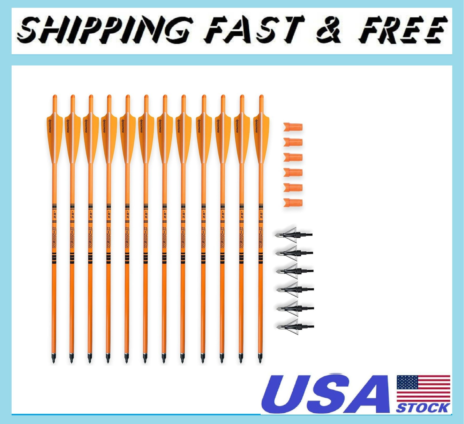 Crossbow Bolts 20inch Fluorescence Color Carbon Crossbow Hunting Arrows with