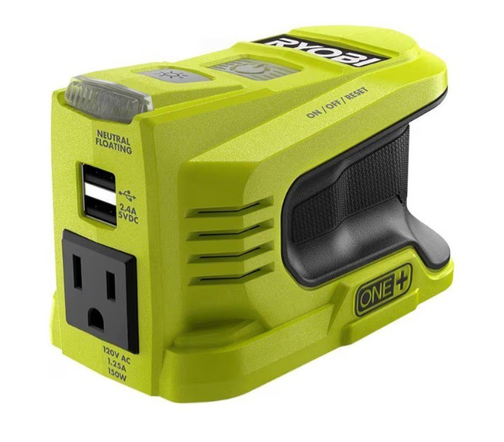 🇺🇸 RYOBI 18V ONE+ 150W Portable Battery Inverter Power Source (Tool Only)