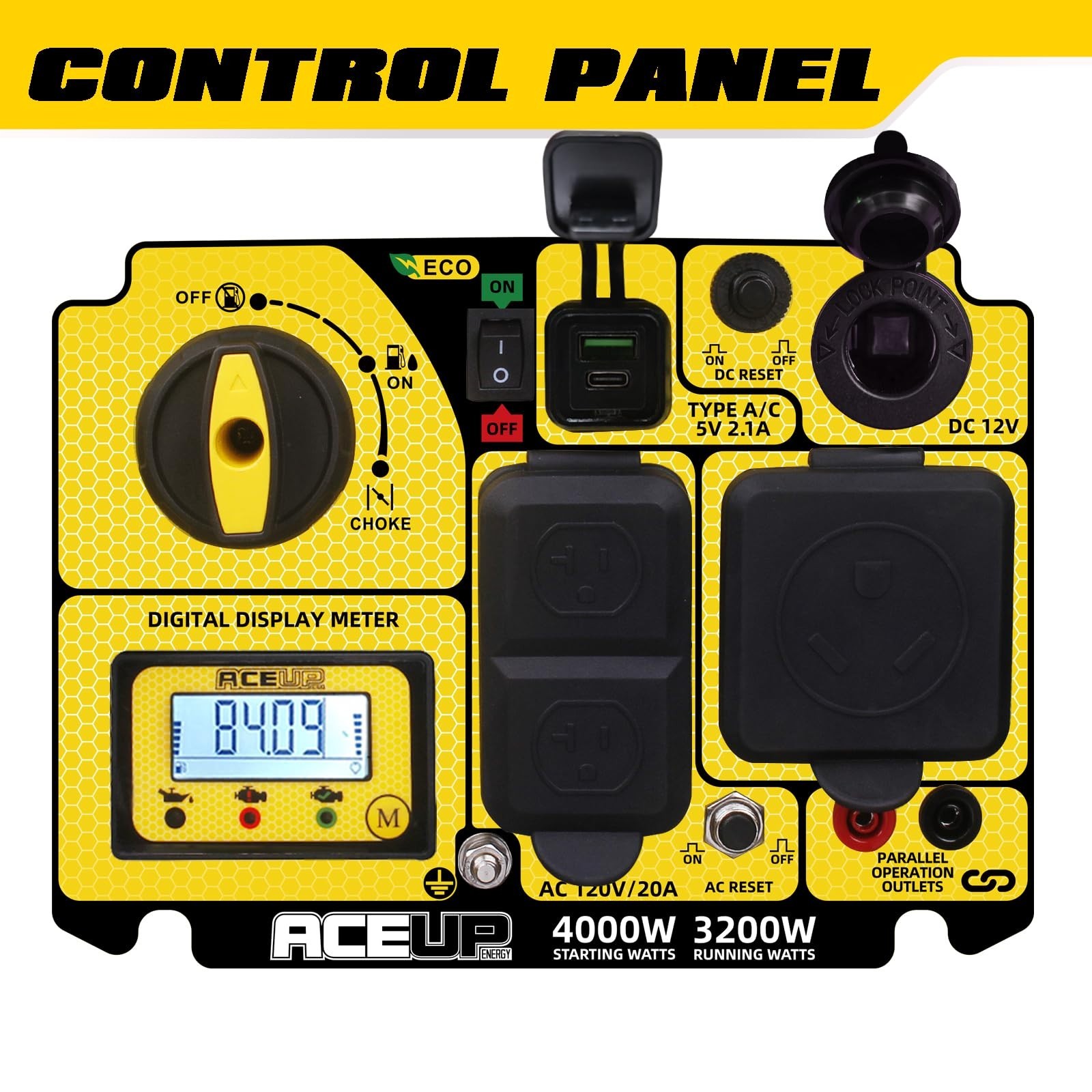4000 Watt Gas Inverter Generator Portable Quiet EPA RV-Ready Emergency Hurricane