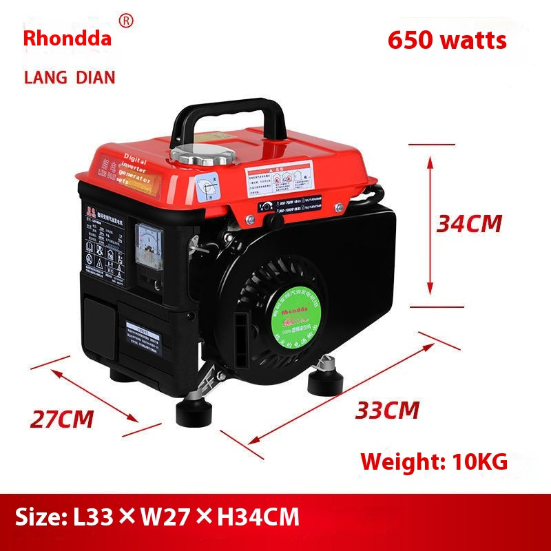 1000W Portable Gasoline Generator Single Phase Outdoor Low Noise Car Inverter