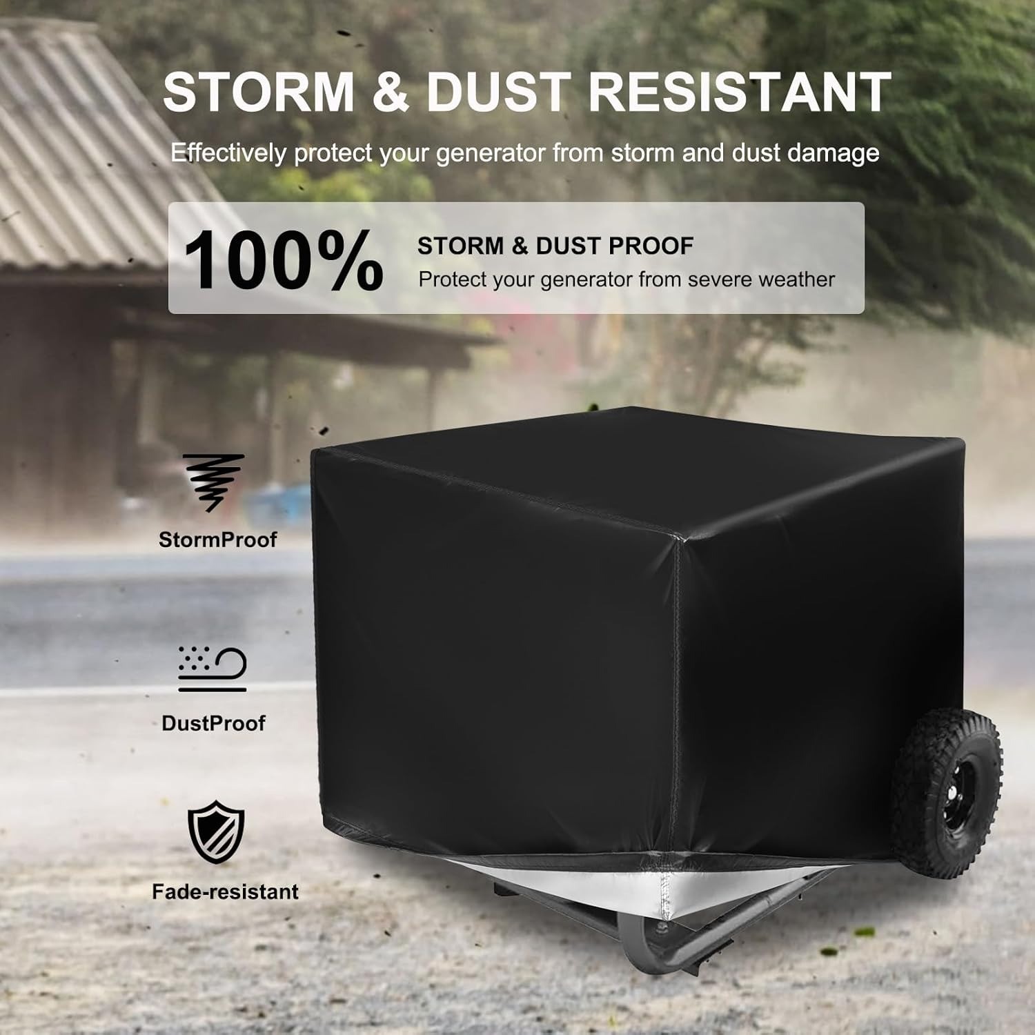 Outdoor Waterproof Generator Cover for WGen2000/3600/5500/7500/9500, Black