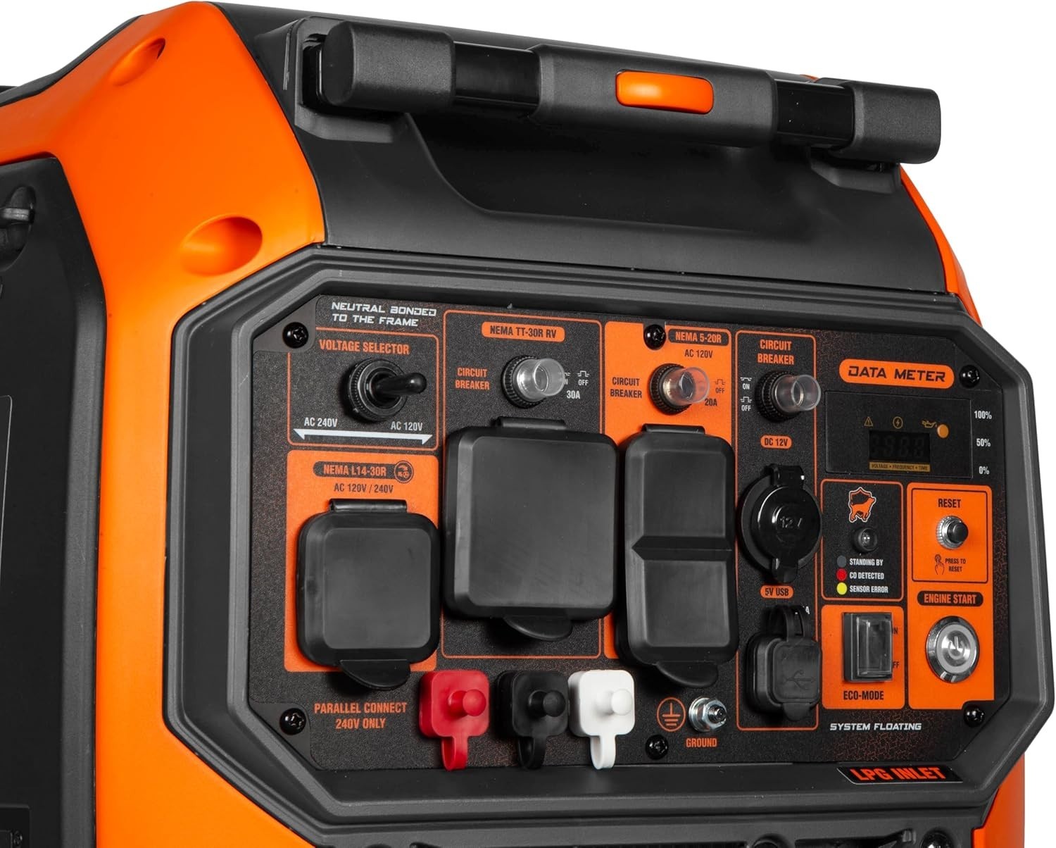 WEN 6800W Quiet Portable Dual Fuel Inverter Generator, Electric Start, CO Sensor