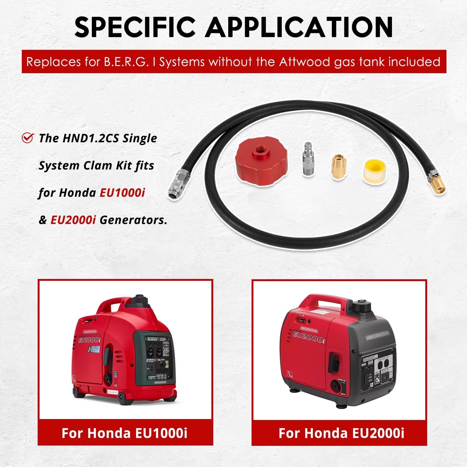 Single System Clam Kit for Honda EU1000i & EU2000i Generator HND1.2CS B.E.R.G. I