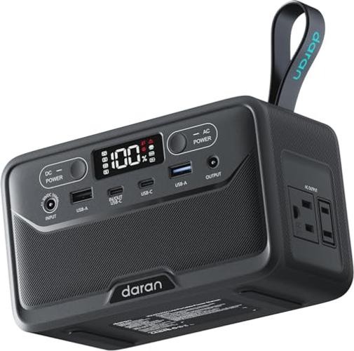 2026 Portable Power Station 89.6Wh LiFePO4 Battery – Solar Power Bank with Black