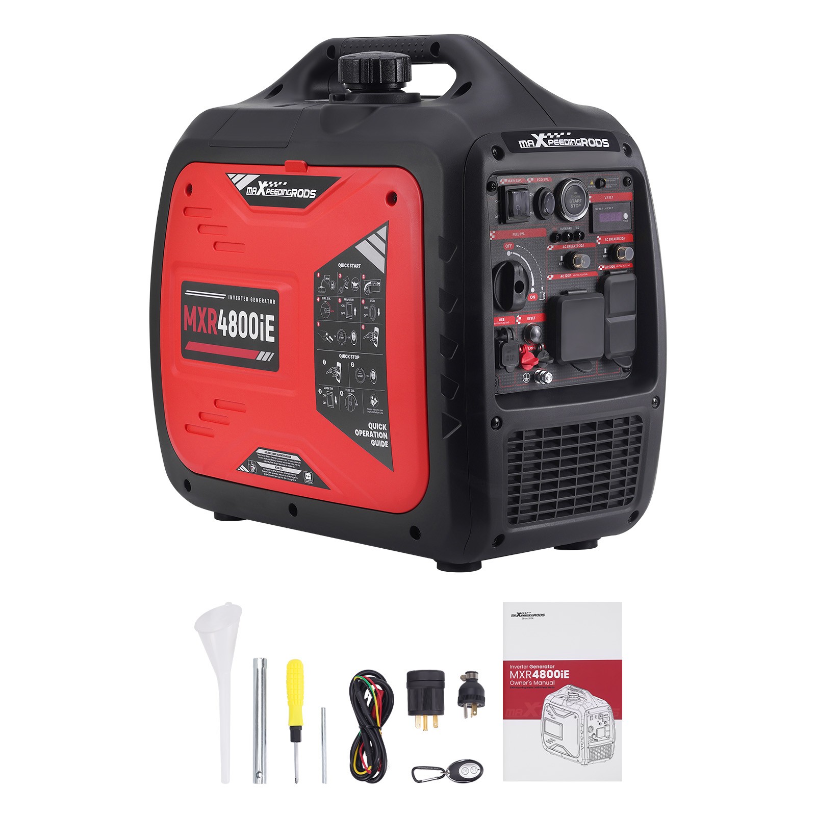 4800/3800W Generator Gas Power Electric Remote Start CO Alert Digital Display