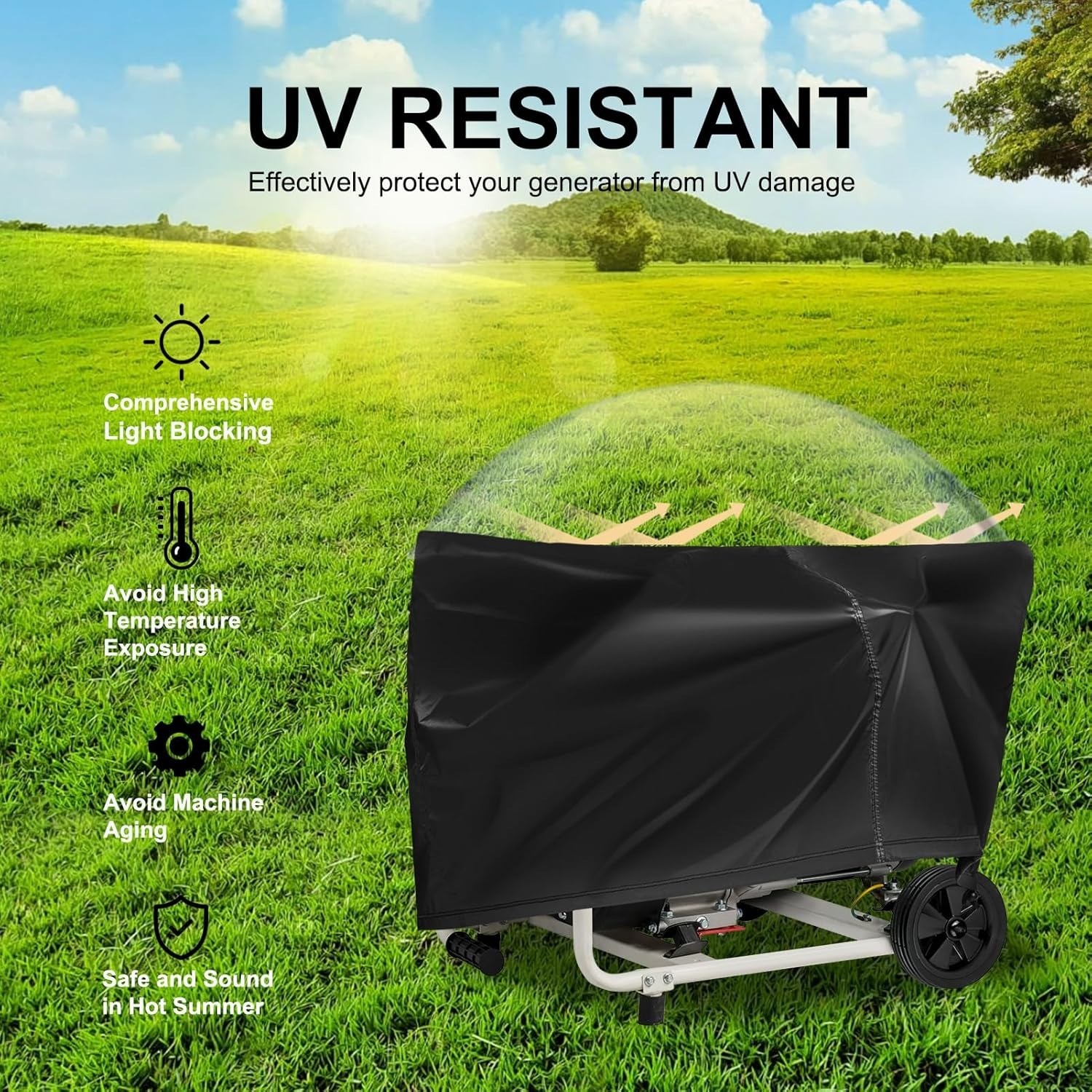 Outdoor Waterproof Generator Cover for WGen2000/3600/5500/7500/9500, Black