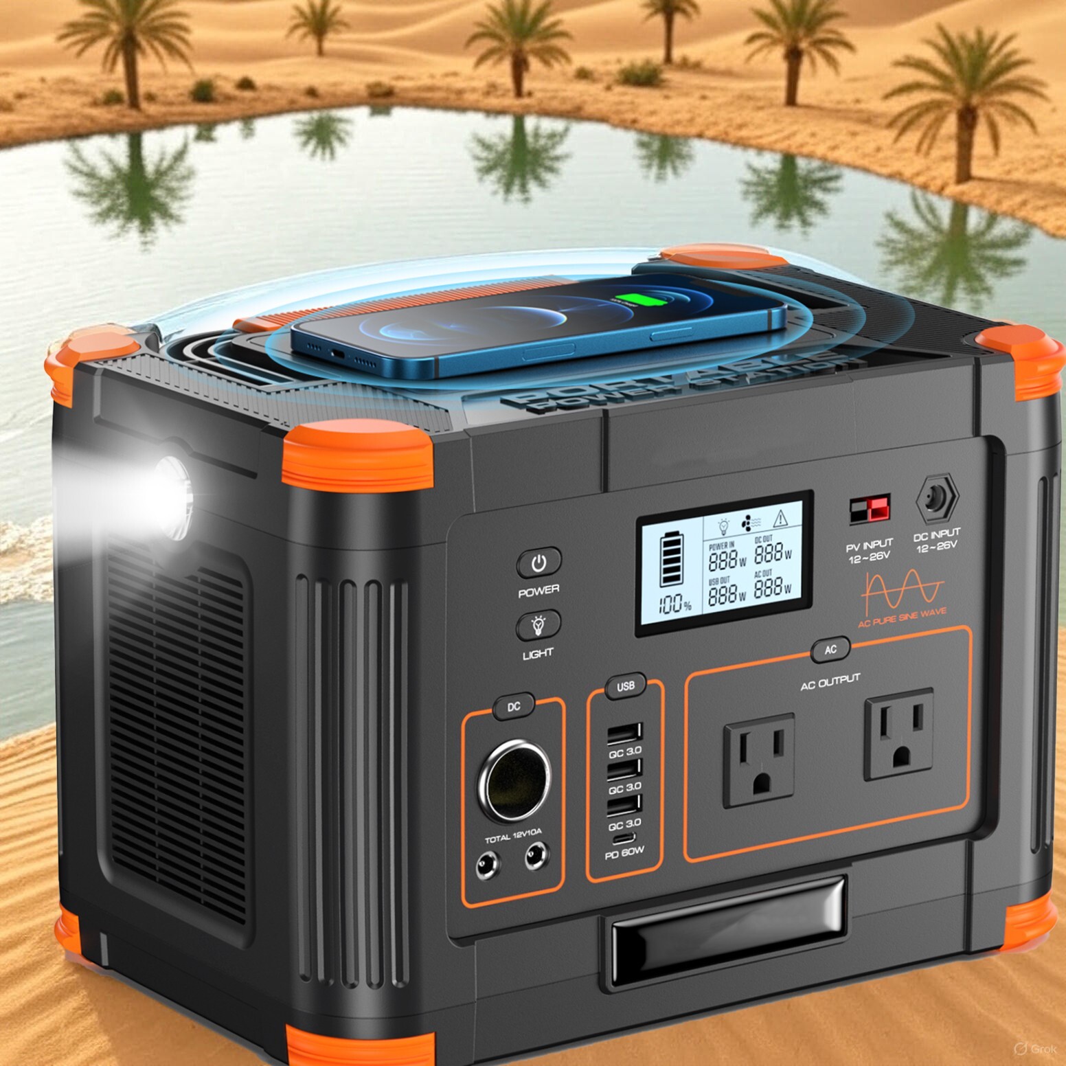 1000W 500W Portable Solar Generator Station Battery Power Bank