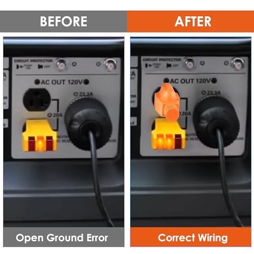 Neutral Ground Bonding Plug for Portable Generator NEMA 5-15P 120V 15A RV Camper