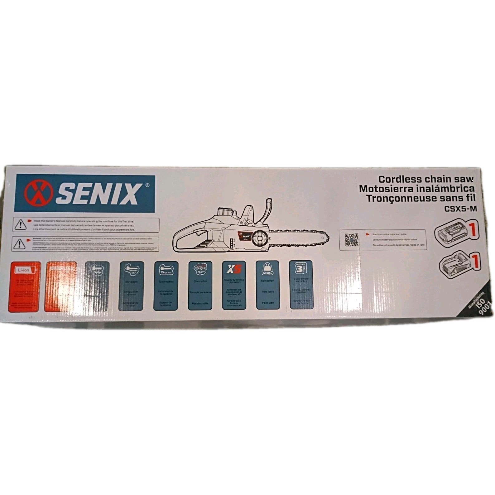 Senix 58 V 14 Inch Chainsaw Kit