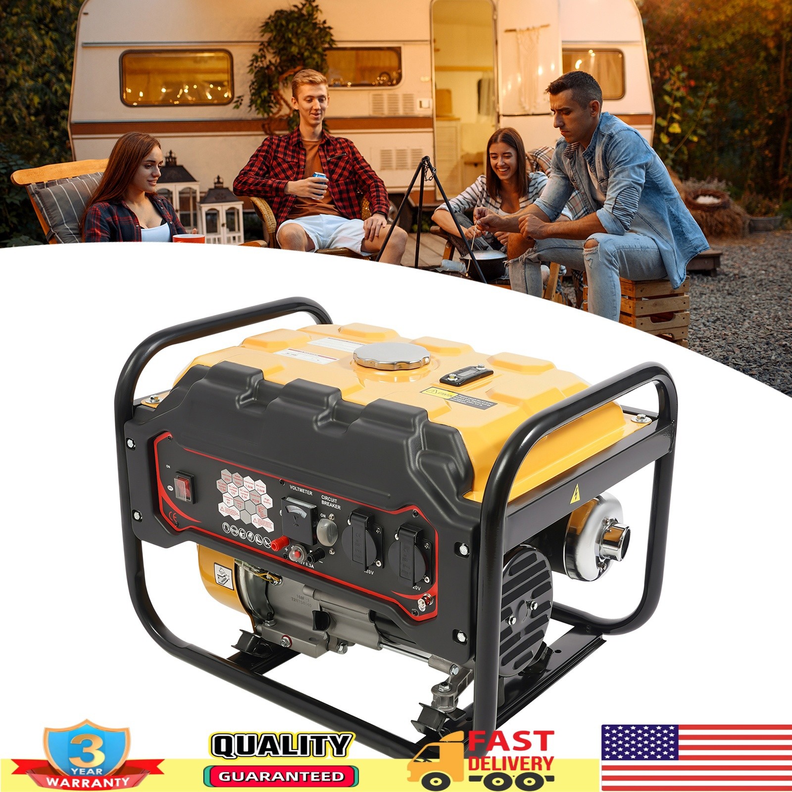 6.5HP 4-Stroke Gasoline Generator Single Cylinder Portable Power Generator 1.8KW