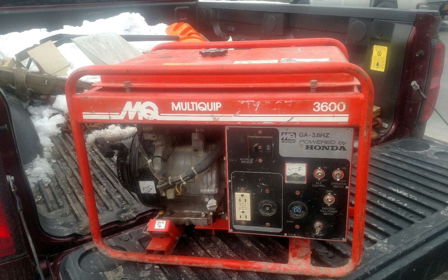 Multiquip GA 3600 HZ commercial generator 8hp Honda