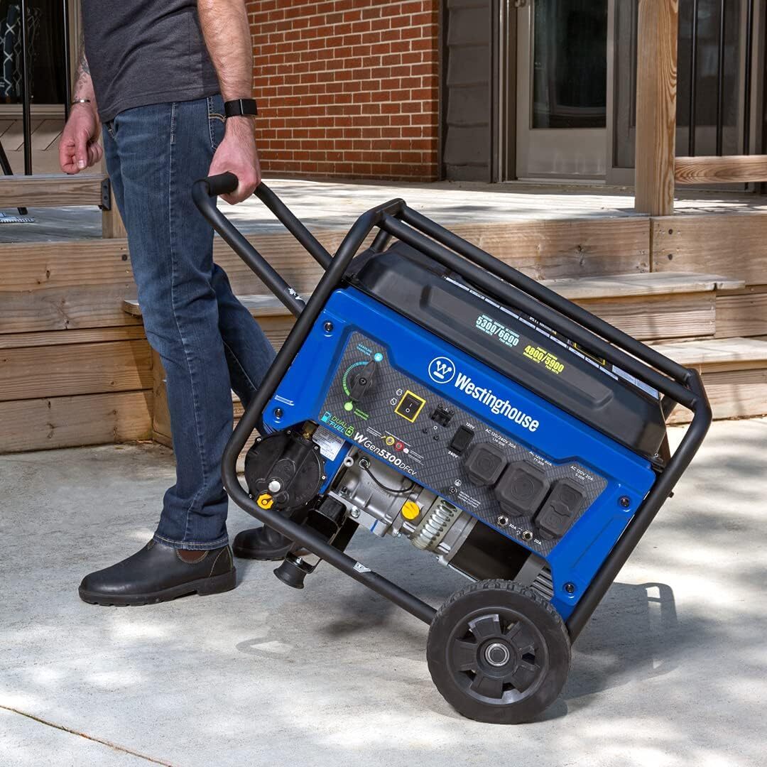 Westinghouse 6,600-Watt Portable Hybrid Dual Fuel RV Ready Gas Powered Generator