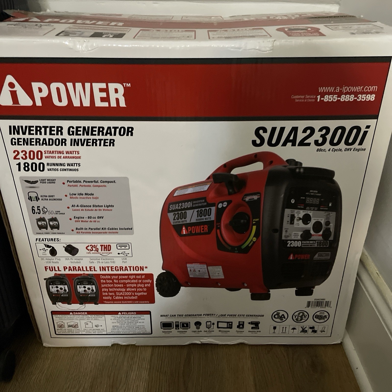 A-iPower SUA2300i 2300 Watt Inverter , Generator with Built-In Mobility Kit