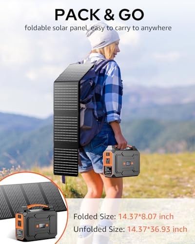 Solar Powered Generator 200W Solar Generators(Orange & Black) + 40W Solar Panel