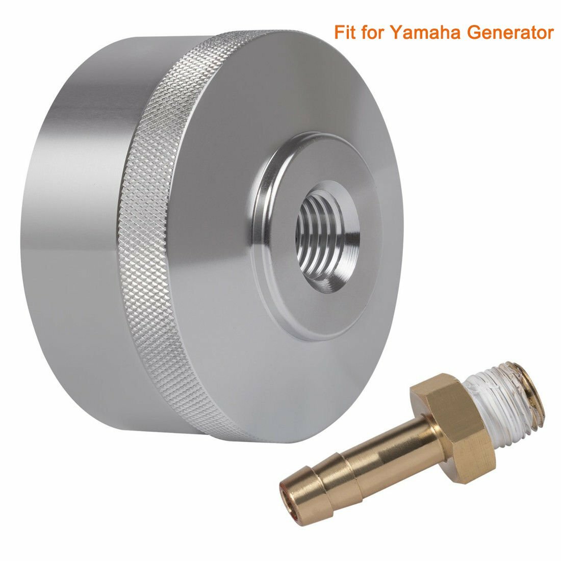 Extended Run Gas Cap Adapter & Brass Hose for Yamaha EF2000is EF1000is (Silver)