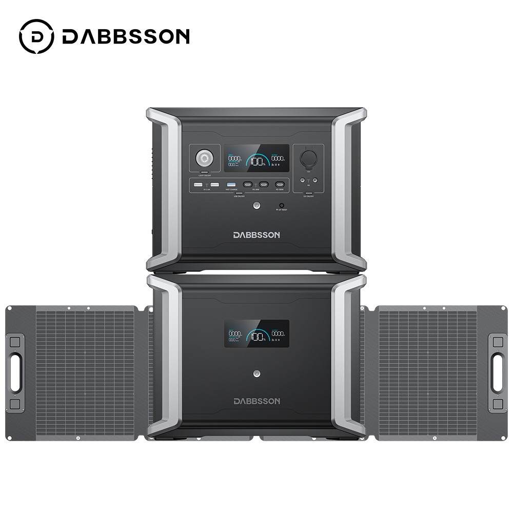 Dabbsson 1330Wh Portable Solar Power Station+1700W Battery+210W Solar Panel Home