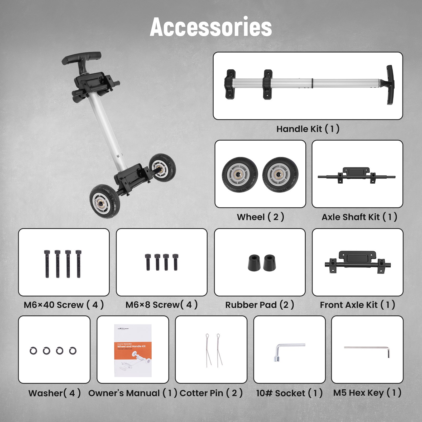 Durable Wheel Kit Solid Plastic Wheels for MXR2300 MXR3500 MXR5000 MXR4000