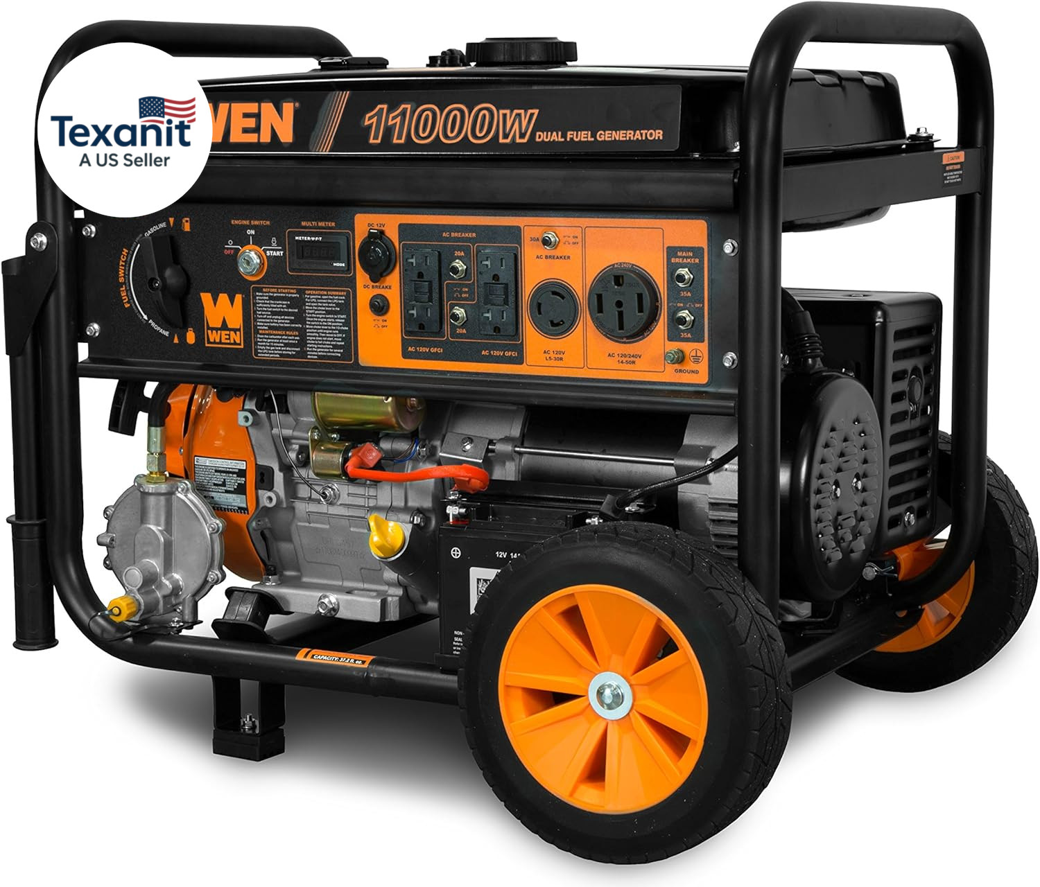 11,000-Watt 120V/240V Dual Fuel Portable Generator with Wheel Kit and Electric S
