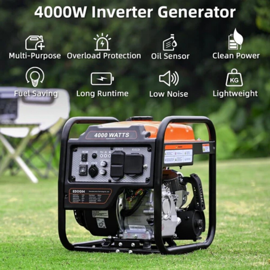 4000 Watt Generators Portable Gas Generator Inverter Quiet for Home and Camping