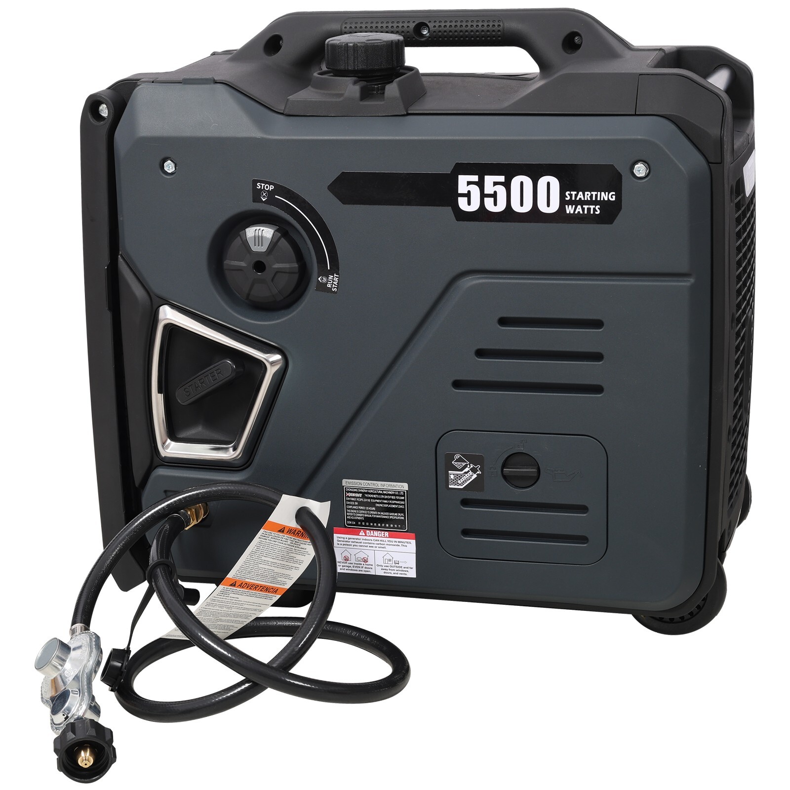 5500W Portable Inverter Generator 224cc 4 Stroke Gas&LPG Electric&Remote Start