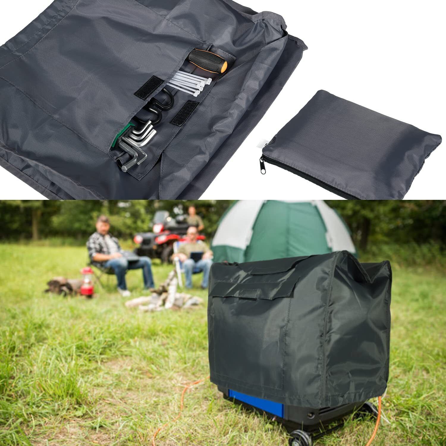 Waterproof Generator Cover w/ Storage Pocket for Honda Eu2000i Eu2200i Generator