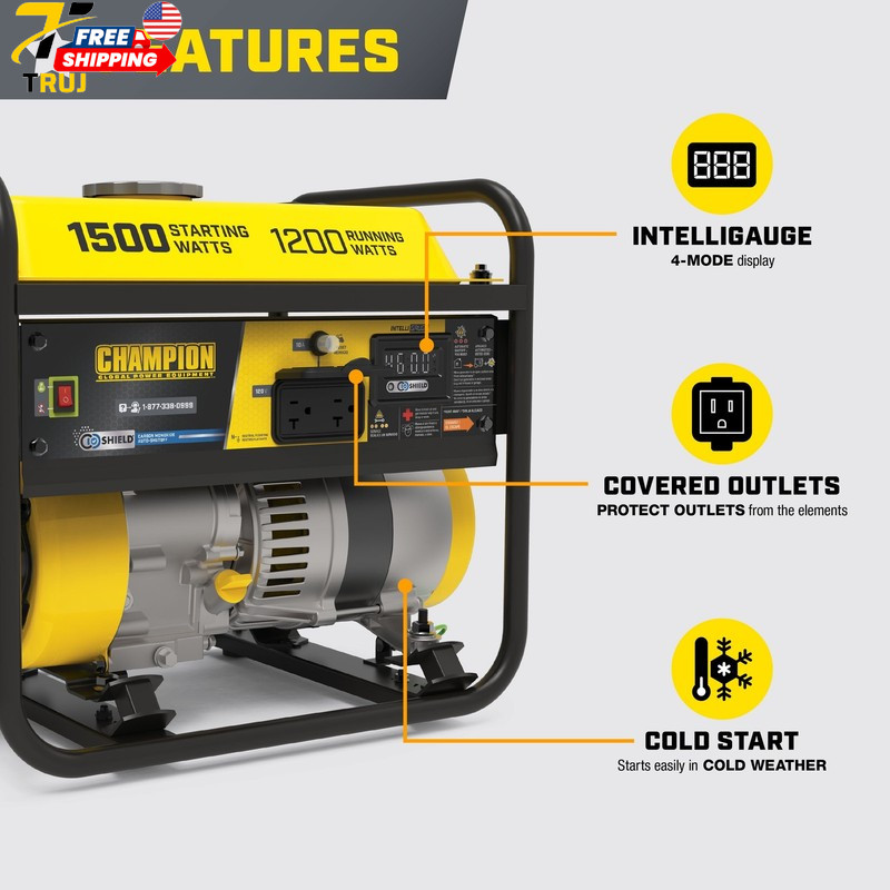 1200 Watt Portable Generator with CO Shield