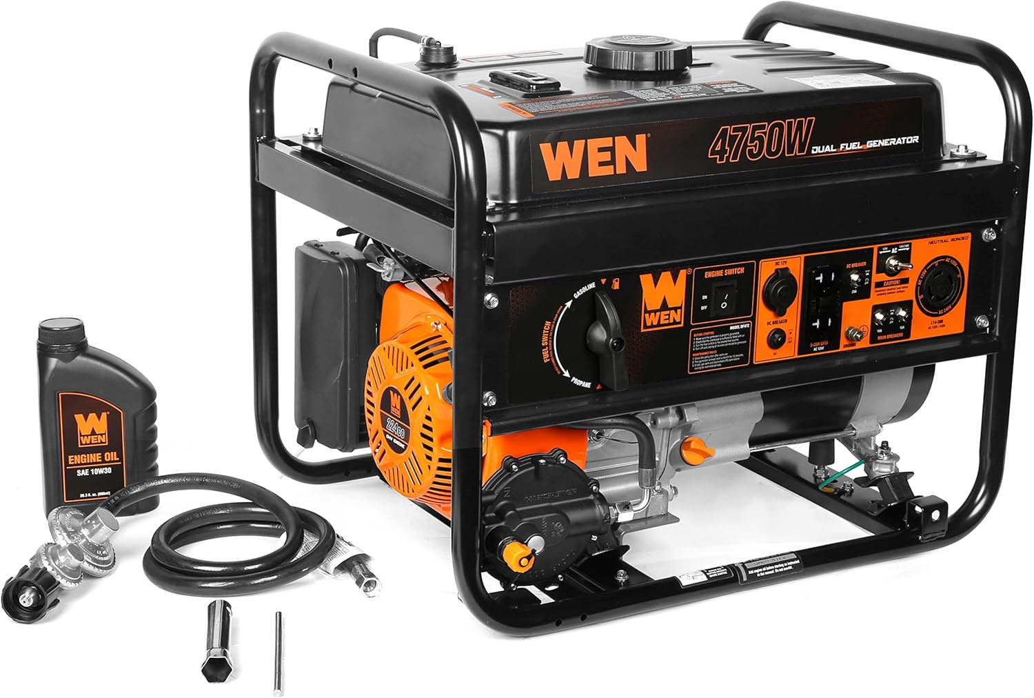 WEN DF472 4750-Watt 120-Volt/240-Volt Dual Fuel Portable Generator