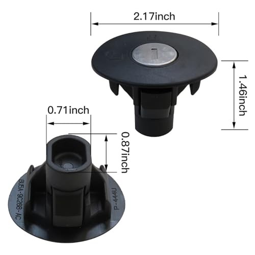 8U5Z9C268B Black Locking Gas Fuel Tank Cover Plug Cap with 2 Keys For Ford