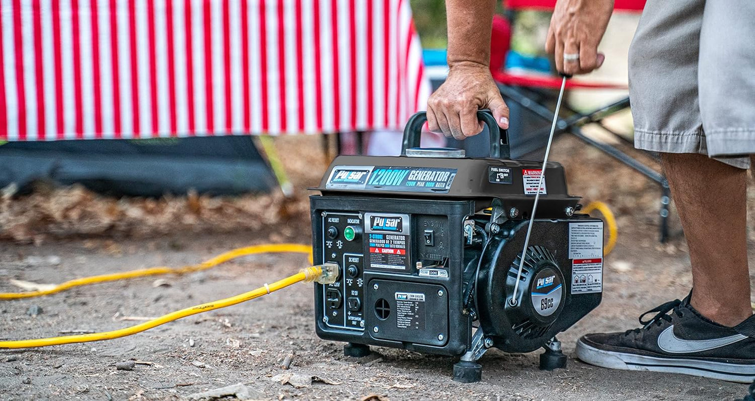G1200SG 1,200W Carrying Handle Gas-Powered Portable Generator, 1200W, Black/Gray