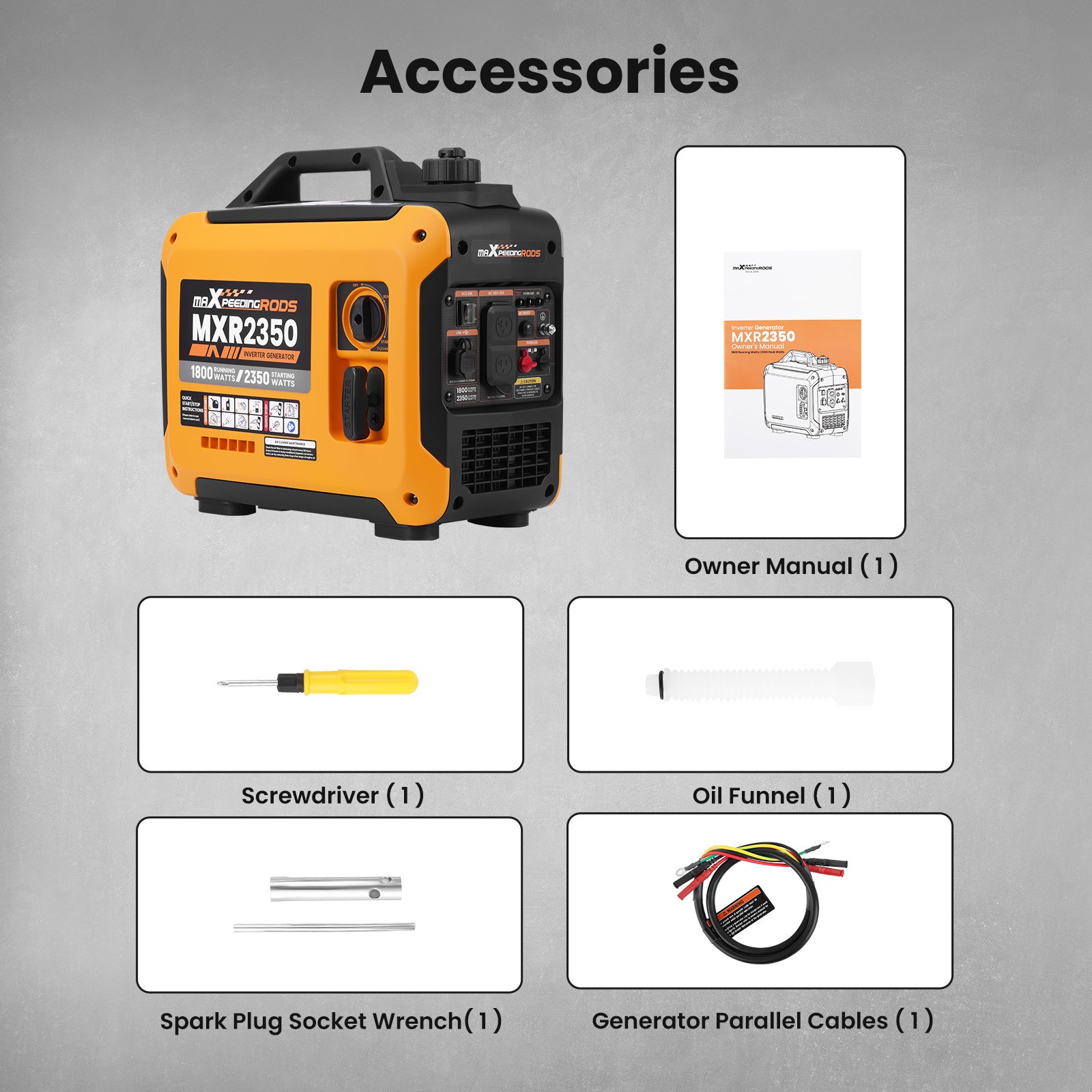 2350W 15kg Portable Gasoline Inverter Generator Eco Quiet For Camping RV Travel